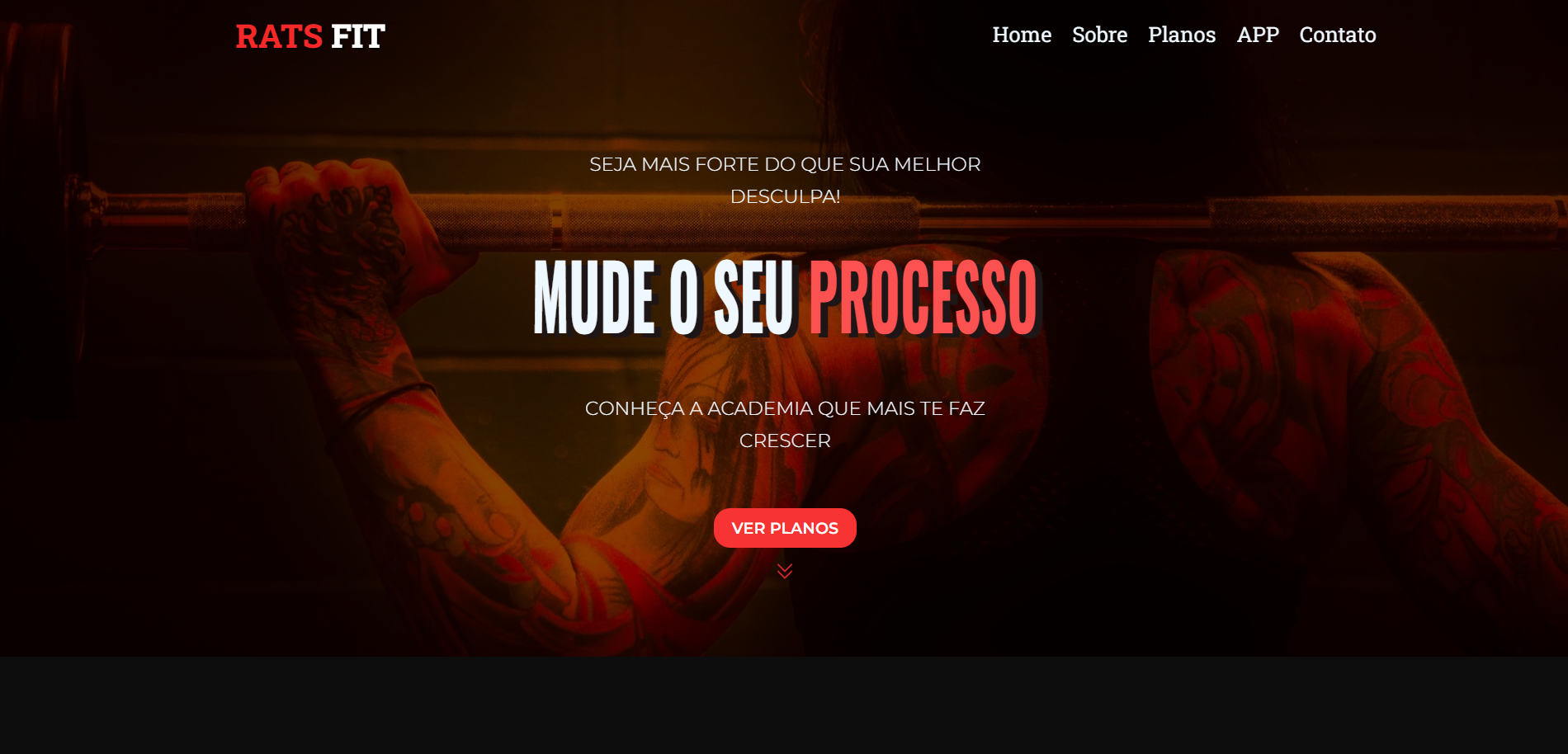 Site institucional para apresentar uma academia desenvolvido pela Cybersite