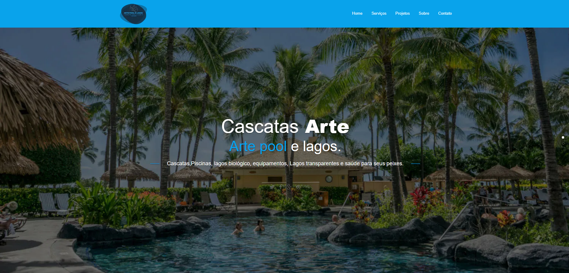 Landing page para Artigos para piscina naturais